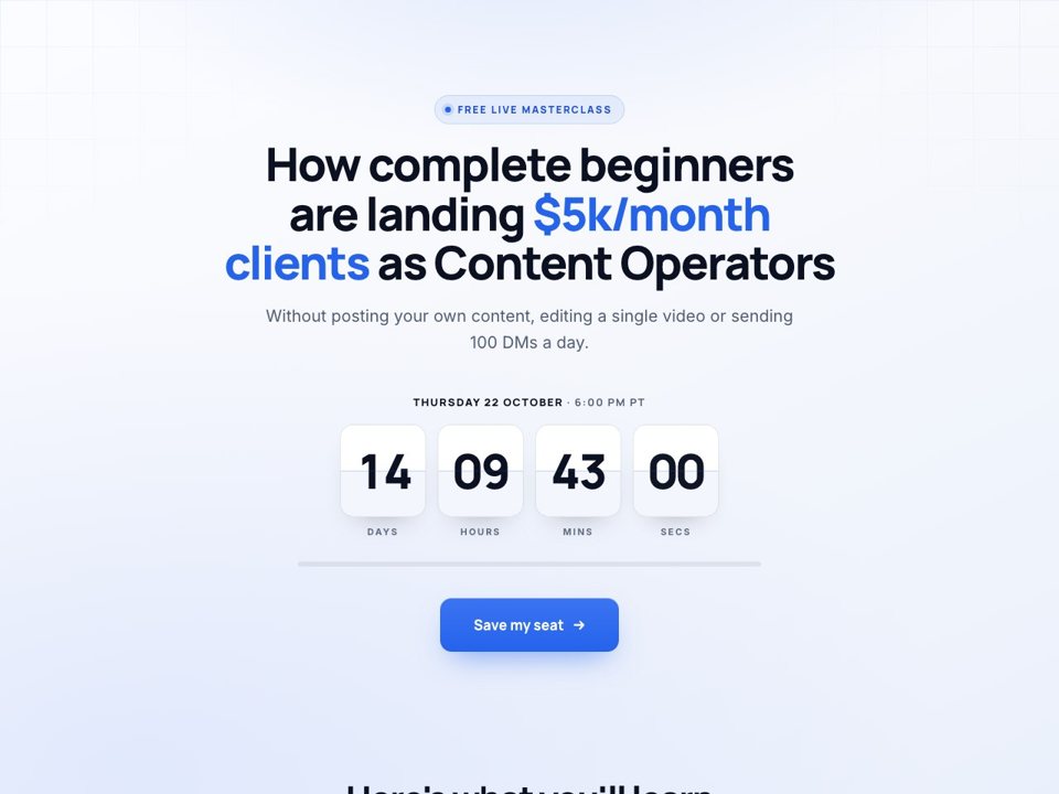 Registration page preview